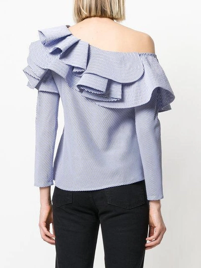 asymmetric ruffle blouse