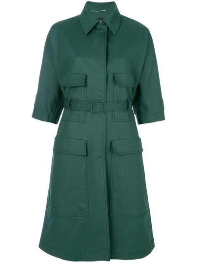 Shop Rochas Short Sleeve Coat In Green