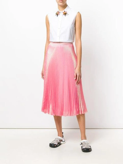 Shop Christopher Kane Irridescent Pleated Skirt