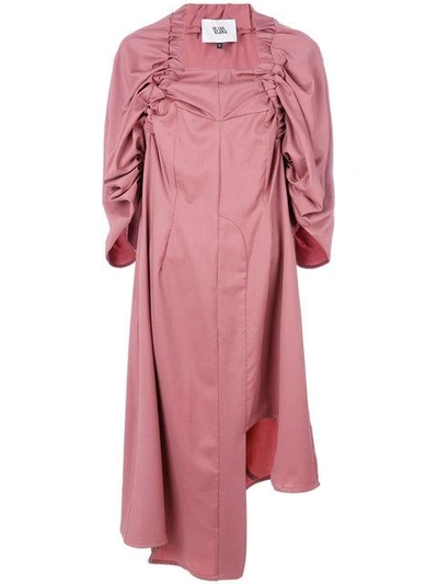 Shop Vejas Gathered Reconstructed Dress - Pink In Pink & Purple
