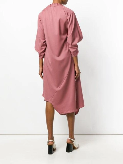 Shop Vejas Gathered Reconstructed Dress - Pink In Pink & Purple