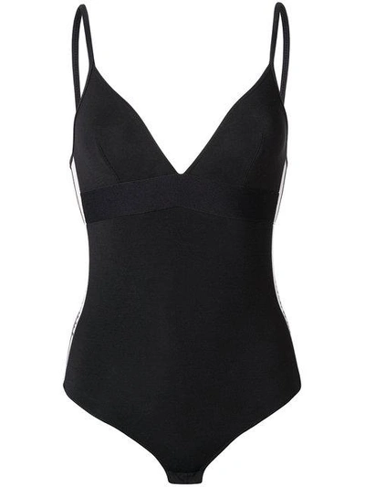 Shop Paco Rabanne Logo Side Panel Bodysuit In Black