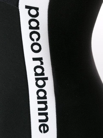 Shop Paco Rabanne Logo Side Panel Bodysuit In Black