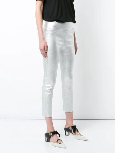 Shop Sprwmn Capri Leggings In Silver