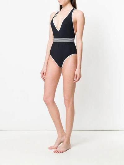 Deep-V one-piece swimsuit