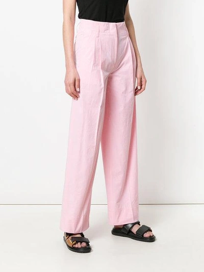 Shop Alberto Biani Loose Fit Straight Trousers - Pink & Purple