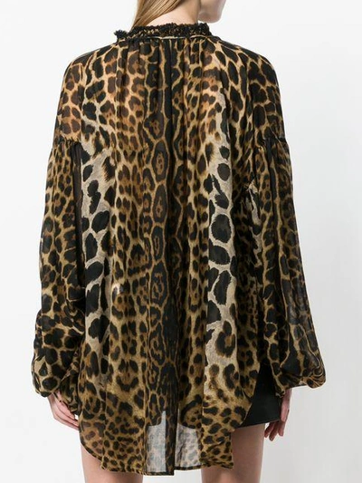 leopard print lace front shirt