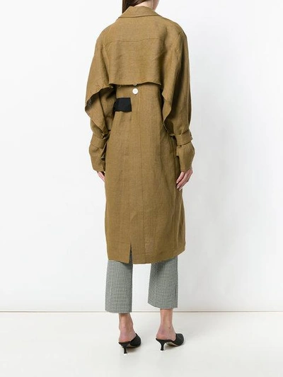 Shop Eudon Choi Double Buttoned Trench Coat - Brown