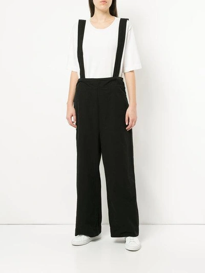 Shop Album Di Famiglia Suspender Trousers - Black