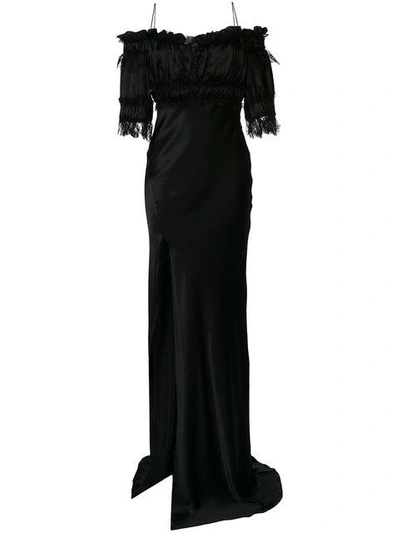 Shop Redemption Off-the-shoulder Evening Gown In Black