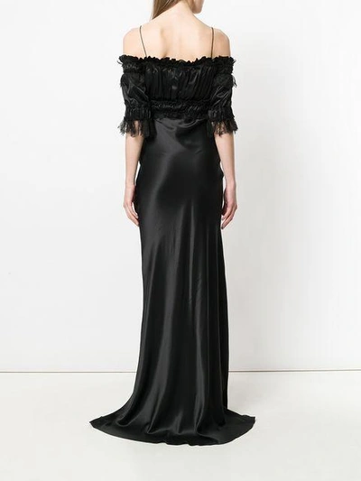 Shop Redemption Off-the-shoulder Evening Gown In Black