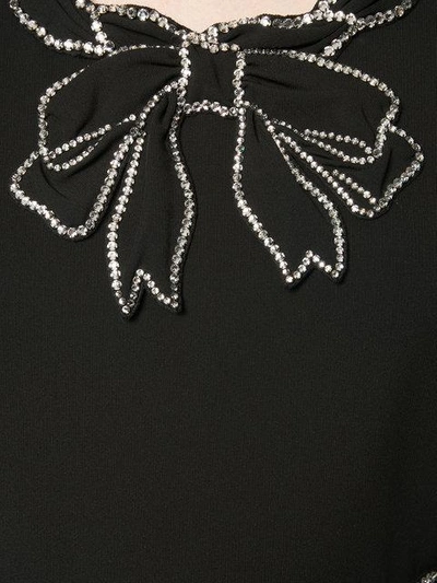 Shop Gucci Crystal Trim Dress In Black