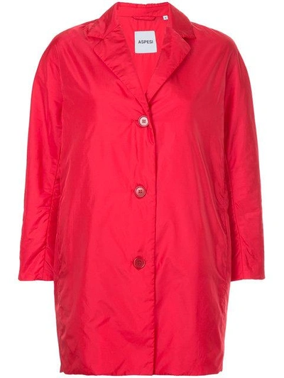 button-down fitted coat