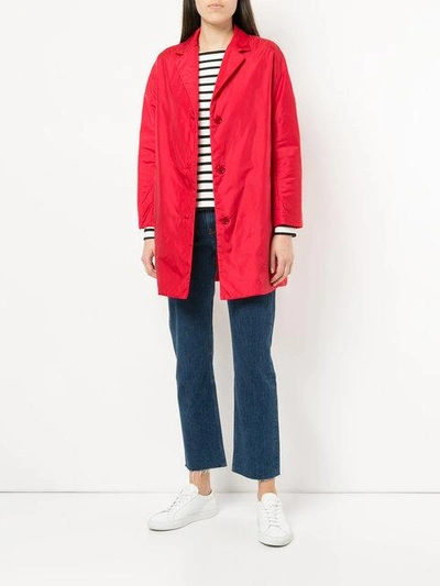 button-down fitted coat