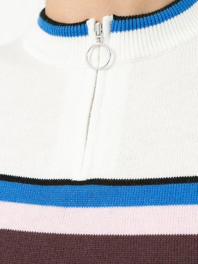 Shop Guild Prime Zipped Stripe Detail Jumper - White