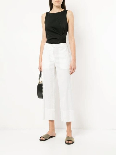 Shop Theory Fluid Cropped Trousers In White