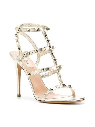 Shop Valentino Rockstud Sandals In Neutrals