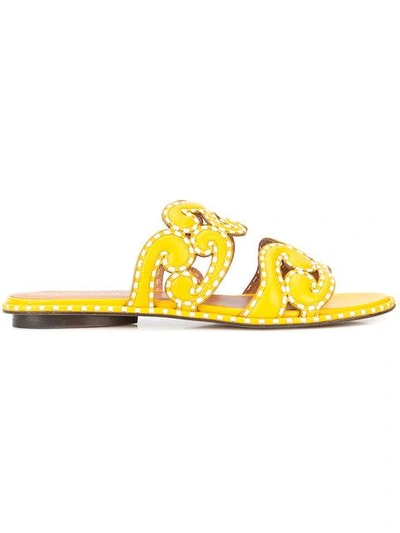 Shop Derek Lam Issa Slide Sandal - Yellow & Orange