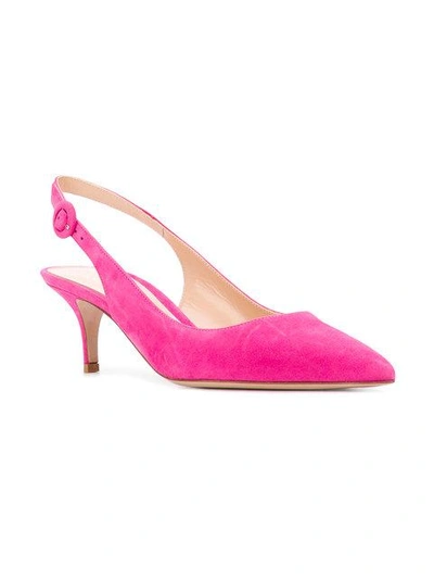 Shop Gianvito Rossi Slingback Pointed Toe Pumps In Pink