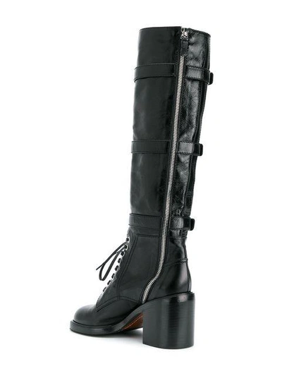 Shop Laurence Dacade Buckled Knee High Boots In Black