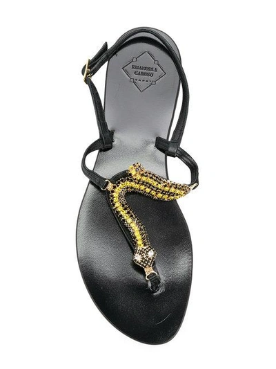 Shop Emanuela Caruso Crystal-embellished Sandals - Metallic