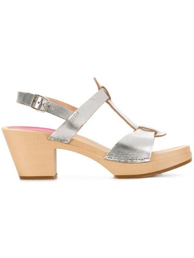 Shop Swedish Hasbeens Greek Sandals In Metallic