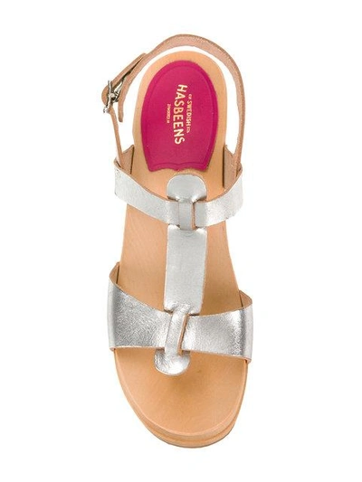 Shop Swedish Hasbeens Greek Sandals In Metallic