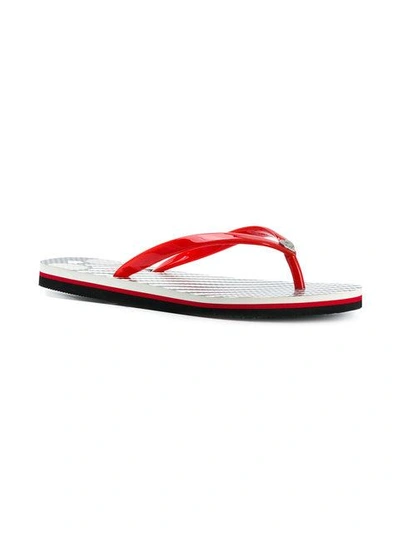 Shop Alice And Olivia Stripe And Face Print Flip Flops