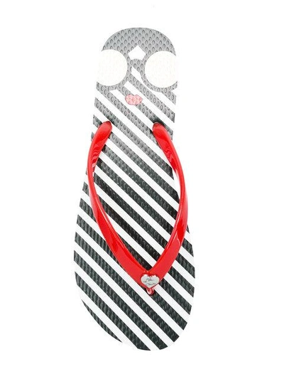Shop Alice And Olivia Stripe And Face Print Flip Flops