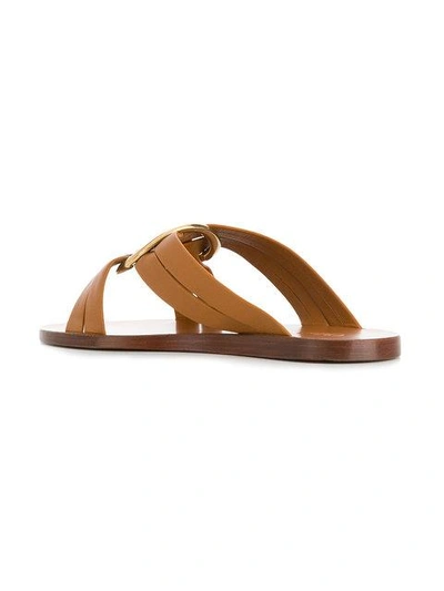 Shop Chloé Rony Flat Sandals In Brown