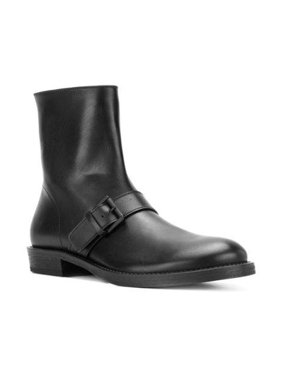 Shop Ann Demeulemeester Buckled Ankle Boots - Black