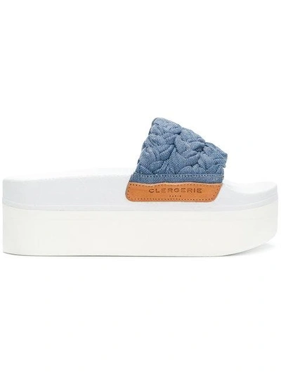 Shop Robert Clergerie Denim Platform Sandals In Blue