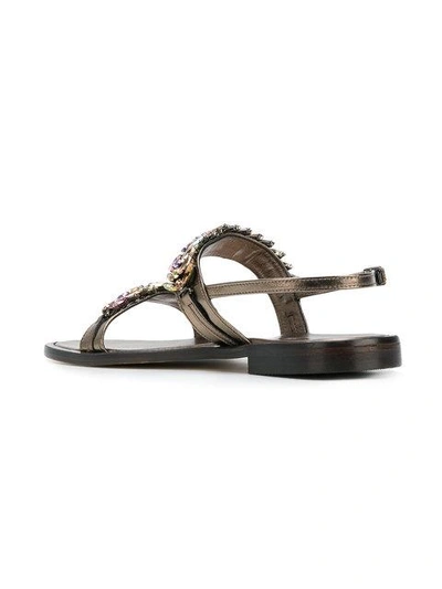 Shop Emanuela Caruso Embellished Sandals In Metallic