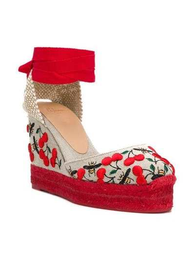 Carina cherry-embroidered espadrilles