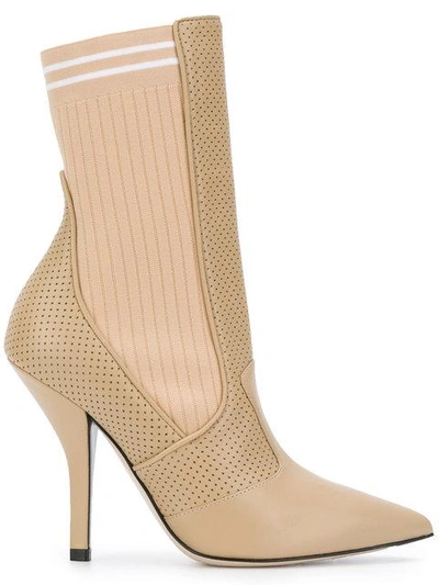 Shop Fendi Sock In Neutrals