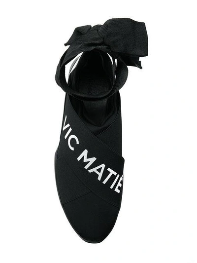 Shop Vic Matie Ankle-tied Logo Sneakers - Black