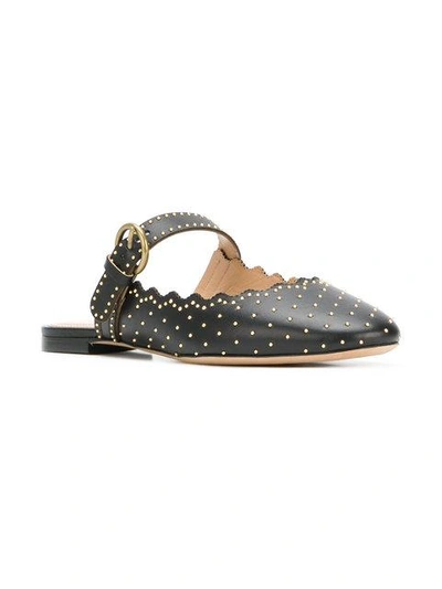 Shop Chloé Studded Lauren Slip-on Mules - Black