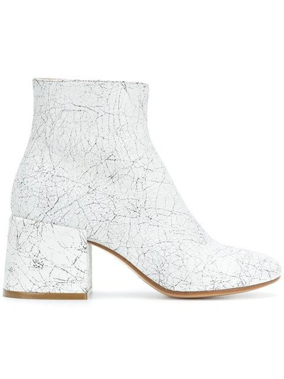 Shop Mm6 Maison Margiela Crackle Effect Ankle Boots In White