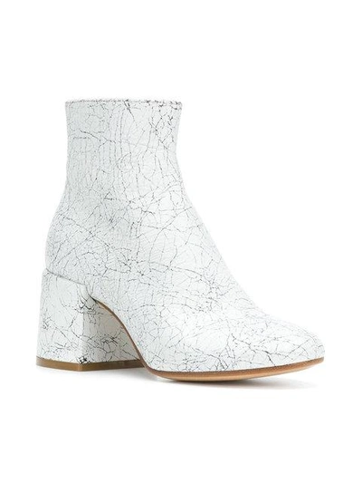 Shop Mm6 Maison Margiela Crackle Effect Ankle Boots In White