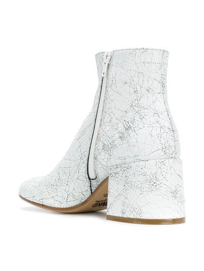 Shop Mm6 Maison Margiela Crackle Effect Ankle Boots In White