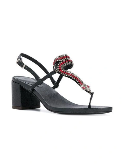 Shop Emanuela Caruso Crystal-embellished Sandals - Black