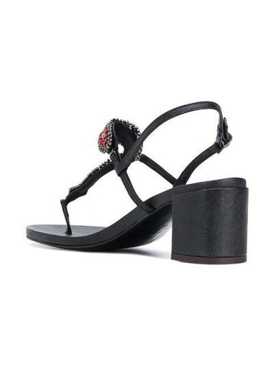 Shop Emanuela Caruso Crystal-embellished Sandals - Black