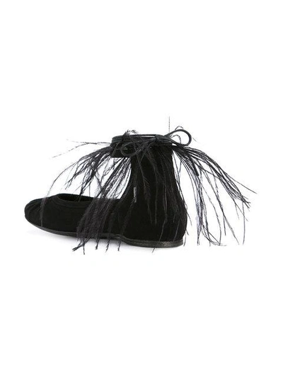 Shop Ann Demeulemeester Camoscio Ballerina Shoes In Black