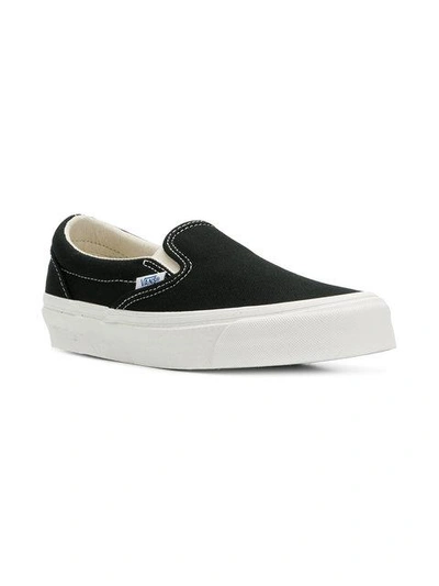 Vans Black Og Classic Lx Slip-on Sneakers | ModeSens