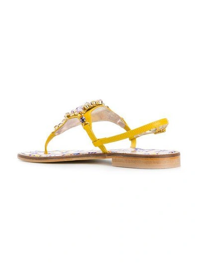 Shop Emanuela Caruso Embellished Sandals In Yellow
