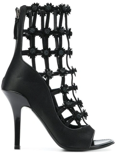 Shop Fabrizio Viti Daisy Cage Sandals In Black