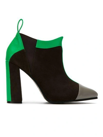 Studio Chofakian Color Blocked Ankle Boots - Brown In Brown