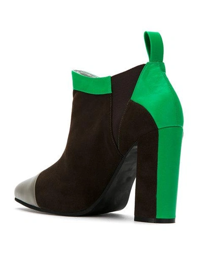 Studio Chofakian Color Blocked Ankle Boots - Brown In Brown