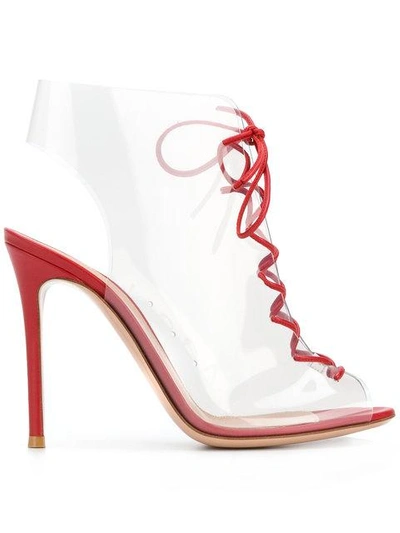 Shop Gianvito Rossi Helmut Lace-up Sandals - Red