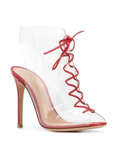 Shop Gianvito Rossi Helmut Lace-up Sandals - Red